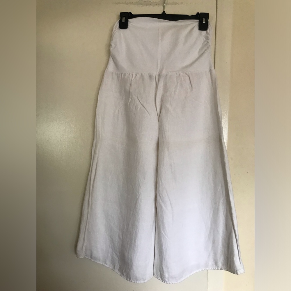 Marciano S/P White Strapless Wide-Leg Jumpsuit 100% linen